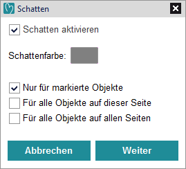 Ändern des Schattens